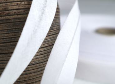 1m Schrägband 40/20mm weiß, auch für Mundschutz